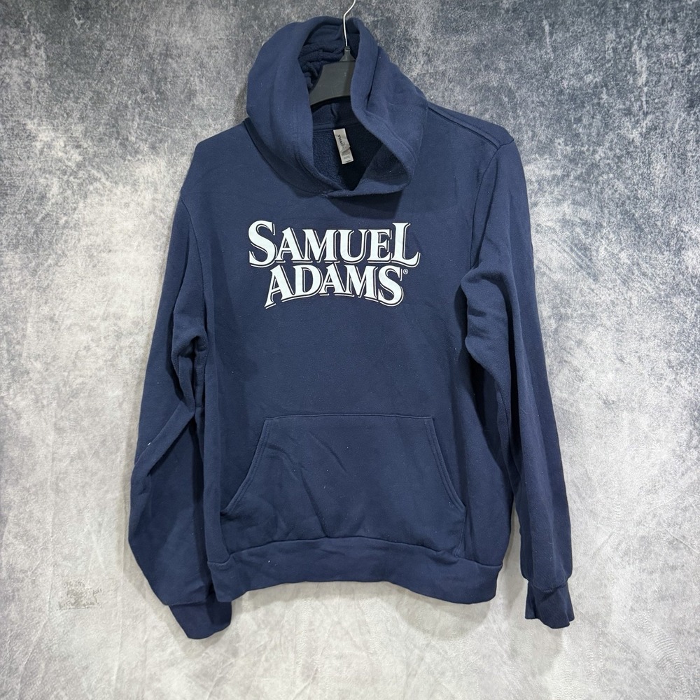 Samuel Adams Hoodie Men’s Large Navy Blue Bella Canvas Pullover Beer Logo